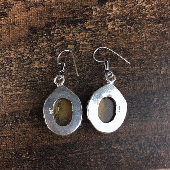 Tiger’s Eye Stone Hook Dangle Earrings - Picture 8 of 9